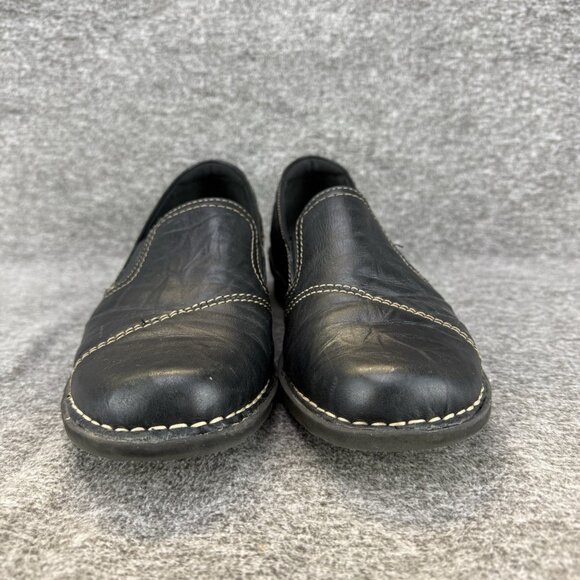 ✅Clarks Bendables Loafers Women's 7.5M Black Leather Shoes W/Adjustable Straps - Picture 5 of 10